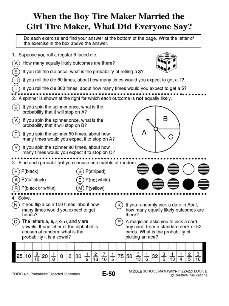 Middle School Math With Pizzazz Book E 50 Answer Key School Walls
