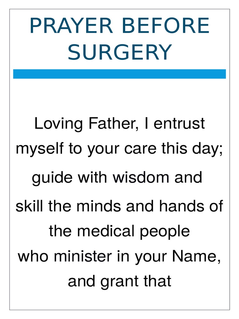 prayer before surgery for people