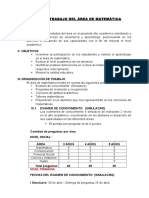 Plan de Trabajo Del Área de Matemática