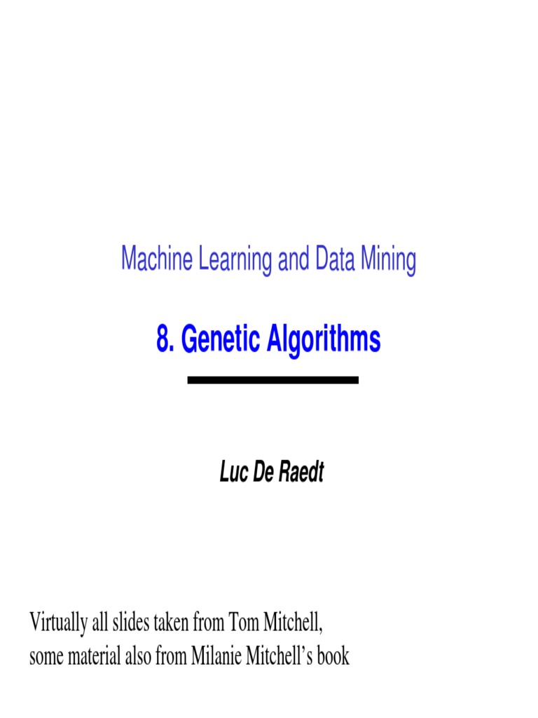 8. Genetic Algorithms: Machine Learning and Data Mining | Natural ...
