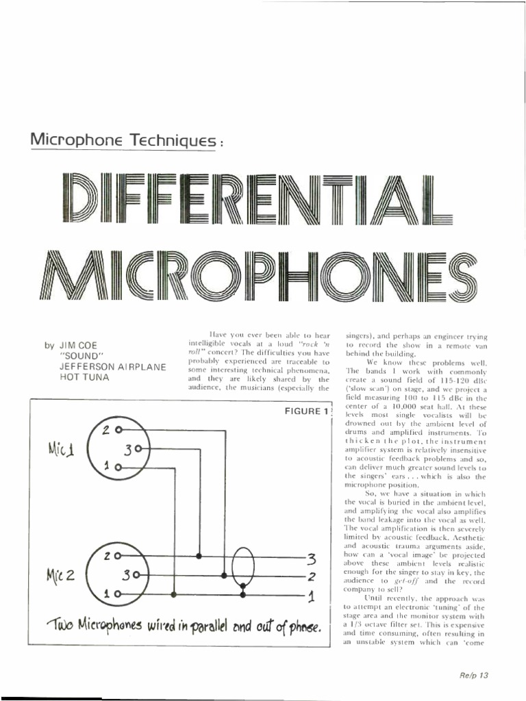 Differential Microphones Microphone Amplifier