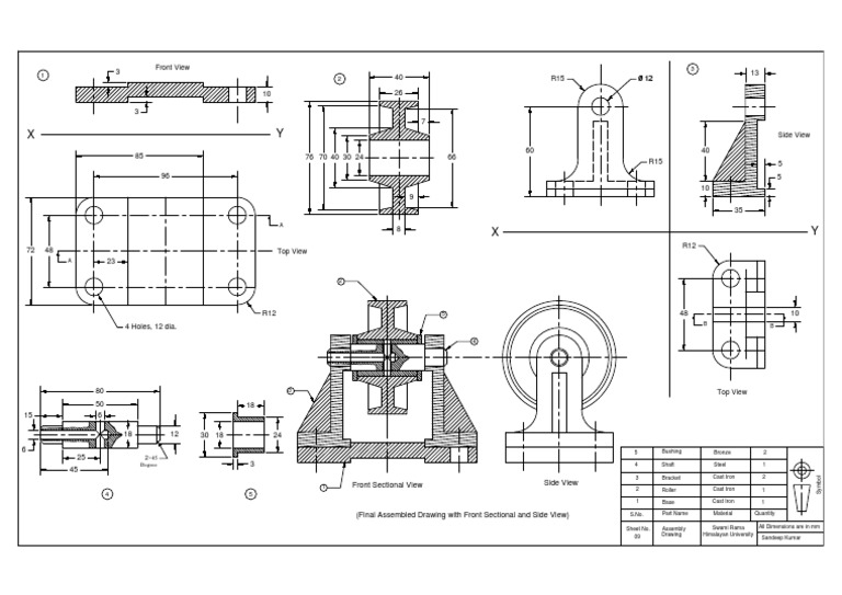 Belt Roller Support Assembly Drawing | PDF