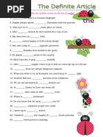 The Definite Article Exercises