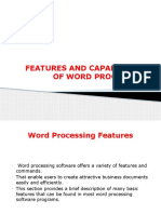 Features and Capabilities of Word Processing New