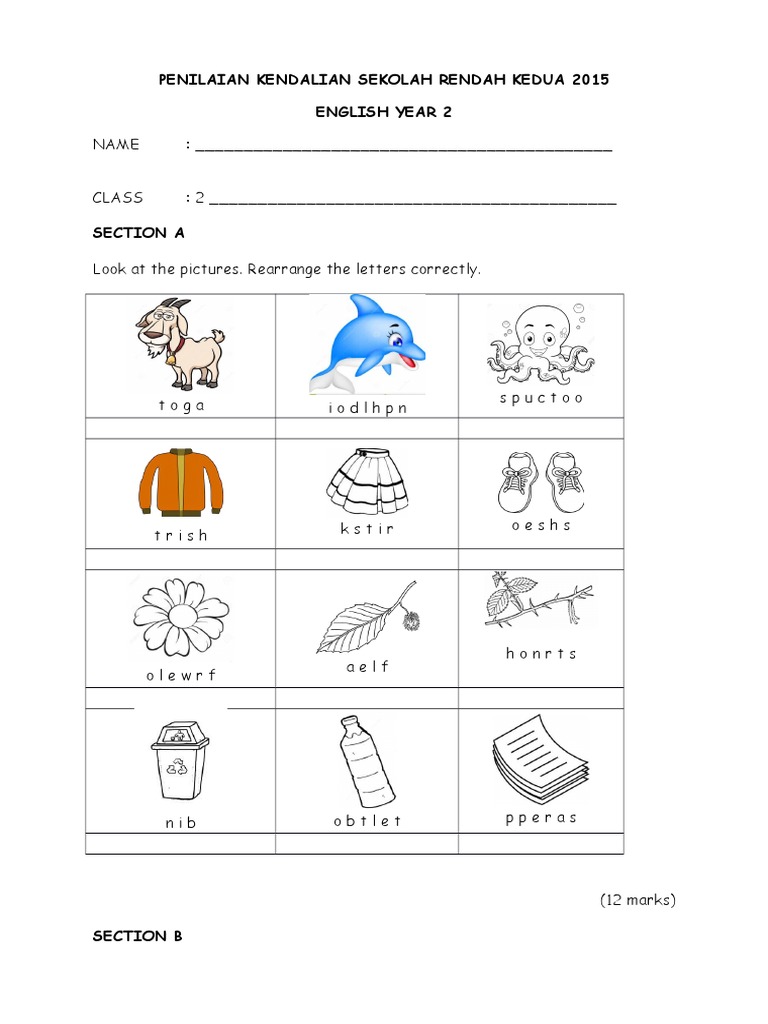 Bahasa English Tahun 4 : Soalan ENGLISH BI Bahasa Inggeris Tahun 4