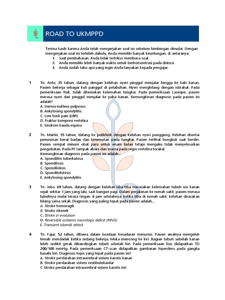 Soal Road To Ukmppd Batch I 2016