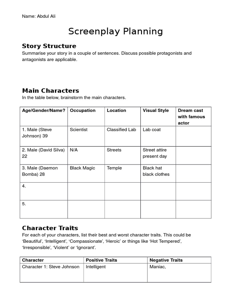 Screenplay Outline: Unlikely Justice | PDF | Plot (Narrative) | Leisure