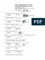 Ulangan Tengah Semester Genap Bahasa Inggris Kelas V Mi