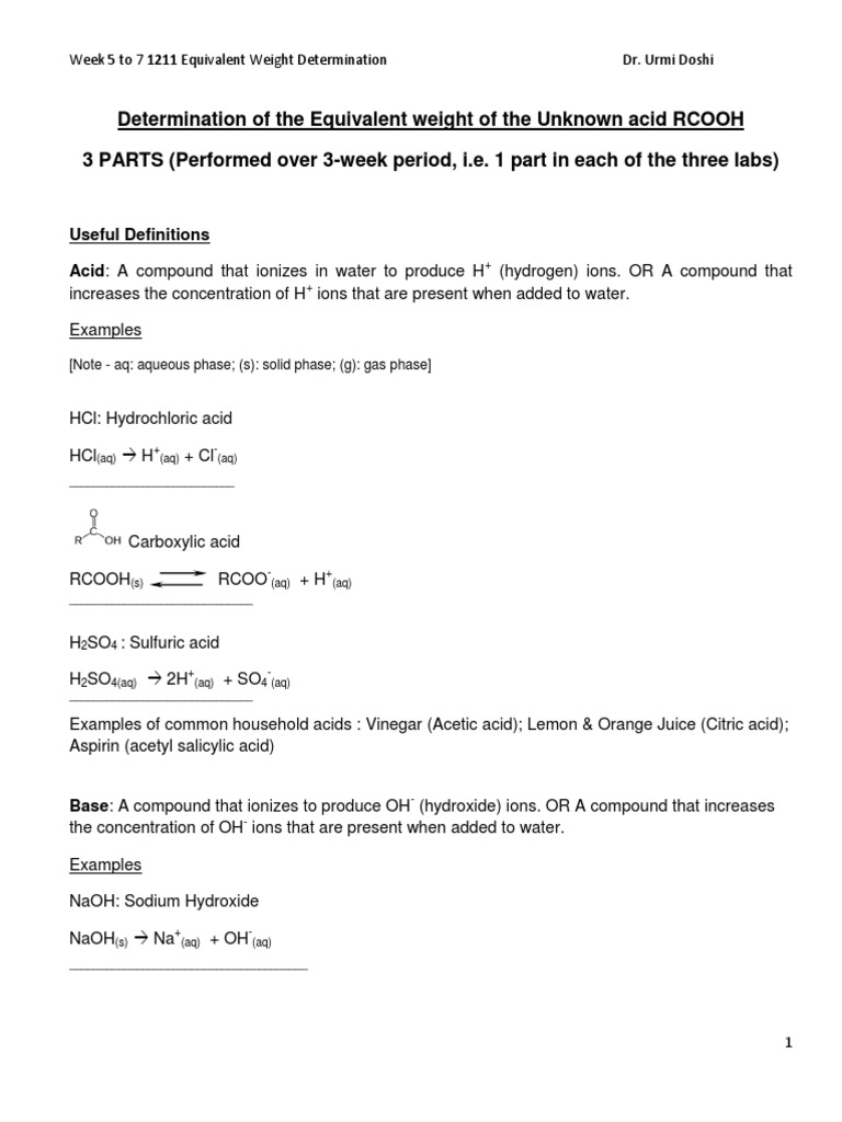 Aspirin equivalent weight