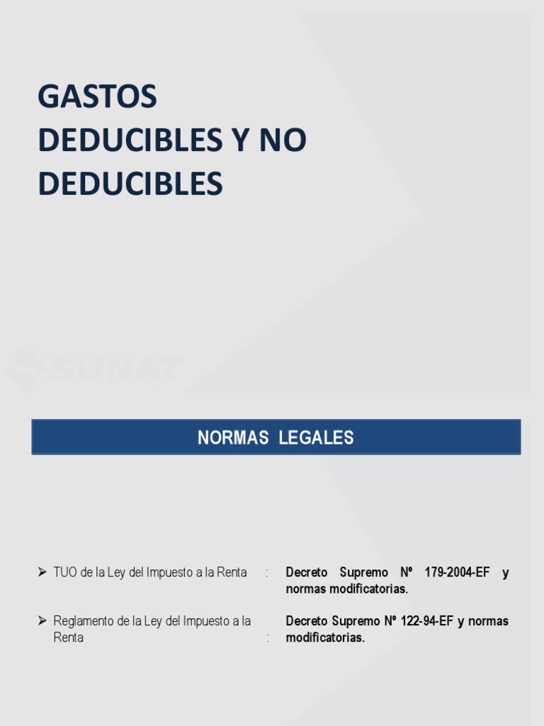 Gastos Deducibles en Impuesto a la Renta | PDF | Depreciación ...