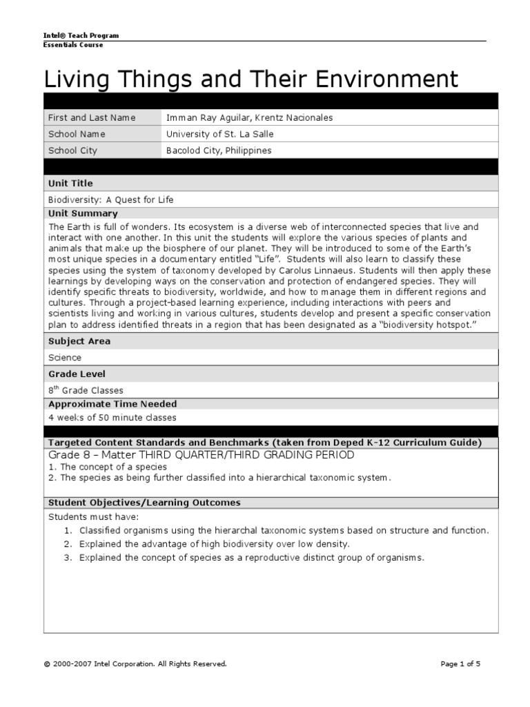 sample-unit-plan-in-science-intel-teach-conservation-biology