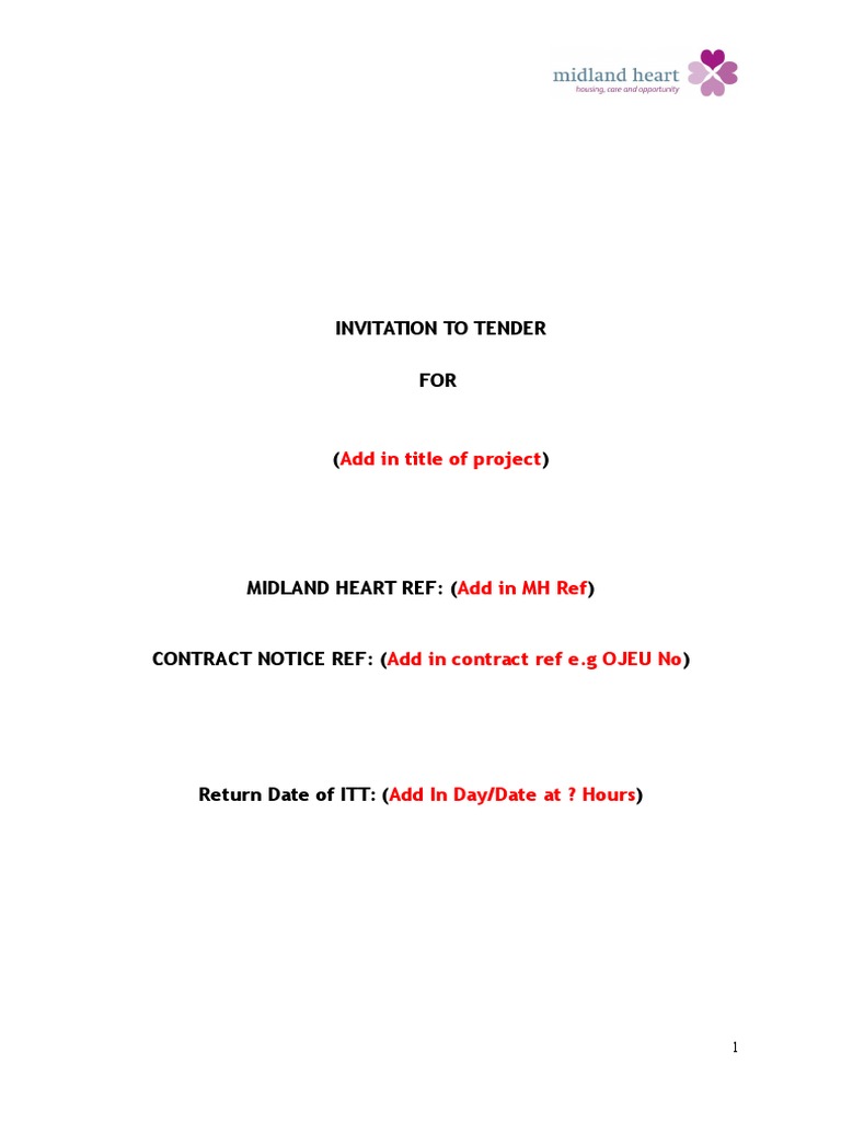 Invitation to Tender for Construction Project | PDF | Bribery | Procurement
