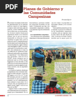 Los Planes de Gobierno y  las Comunidades Campesinas