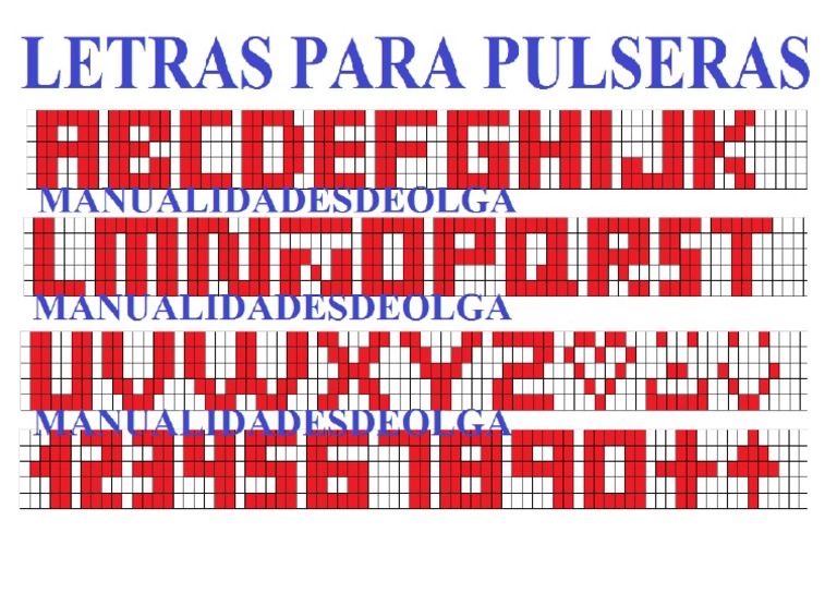 Letras para Pulseras de Hilo Con Nombre, Patrones, Patrón
