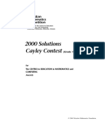 2000 Solutions Cayley Contest: Canadian Mathematics Competition