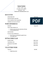 Hunter Dunbar Resume