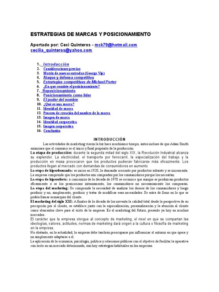 Estrategias de Marca y Posicionamiento | PDF | Marca | Marketing