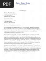 Tester's letter to U.S. Army on Misconduct Discharges