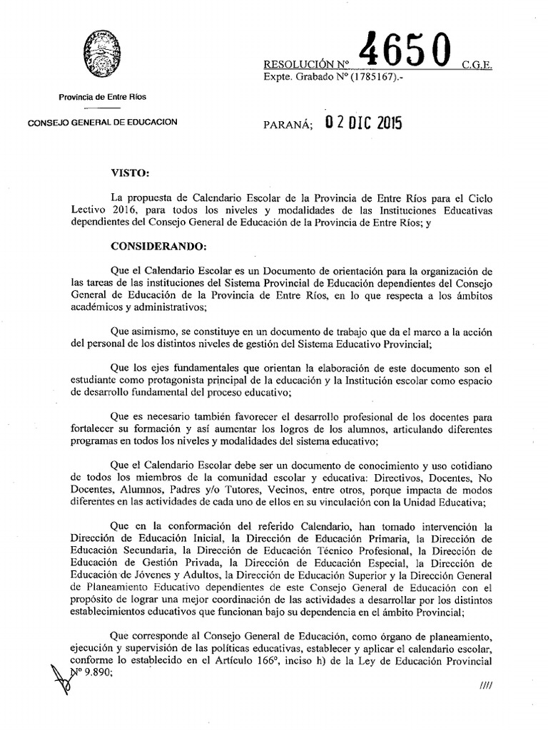 Calendario Escolar 2018 CGE: ¡Imprímelo ya!