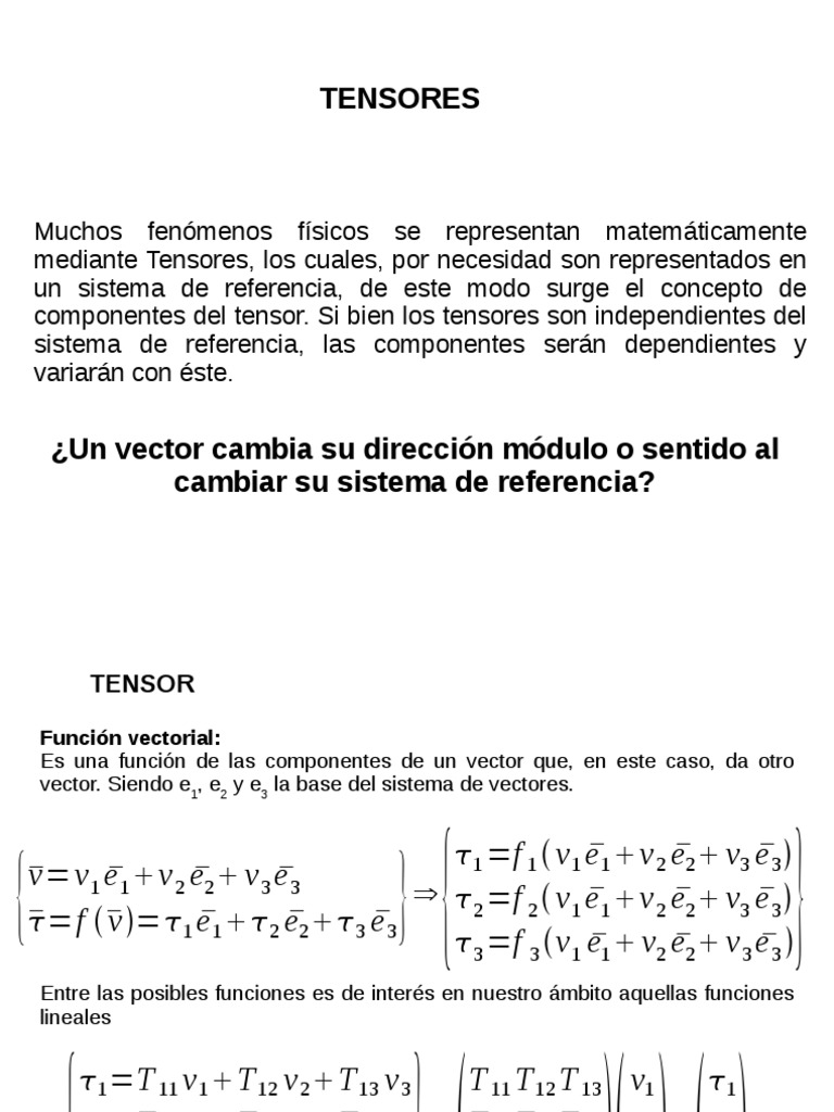 Tensores | PDF | Tensor | Espacio vectorial