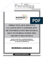 Directiva Que Regula La Atención y Expedición de Información Registral Que No Forma Parte Del Archivo Registral.