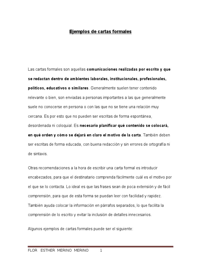 Ejemplos de cartas formales y su redacción | PDF | Correo electrónico |  Flores, image size:768x1024