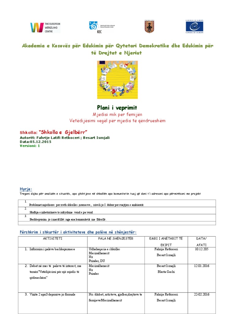 Plani I Veprimit I Permirsuar | PDF