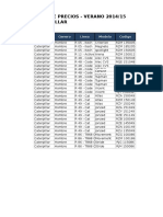 Lista de Precios Verano Caterpillar - 8 de Julio 2014