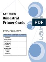 Examen 1er Bimestre 1er Grado