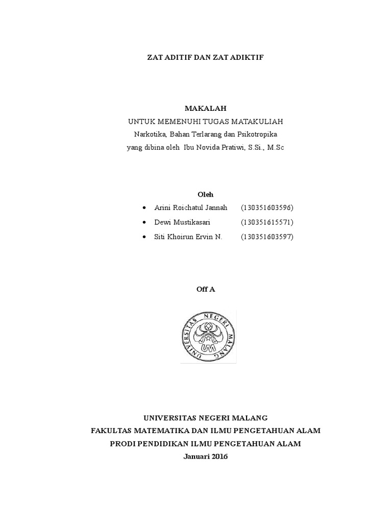 Zat Aditif Dan Zat Adiktif