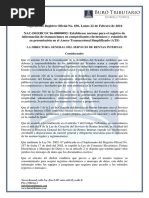 RO# 696-S - Norma Para Registro de Documentos Electrónicos Para La Presentación de Los ATS (22 Febrero 2016)