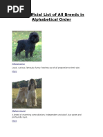 The Official List of All Breeds in Alphabetical Order