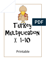 Turkey Multiplication Print Able Free