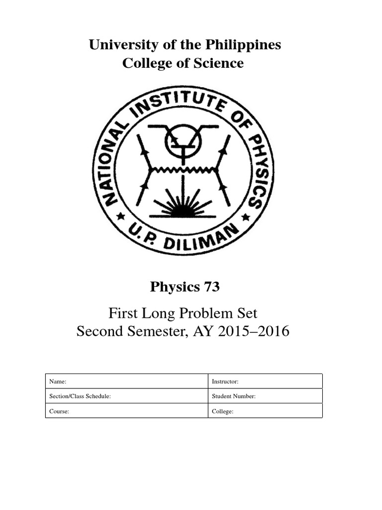 Physics 73 Problem Set Overview | PDF