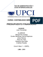 Presupuesto Financiero UPCI