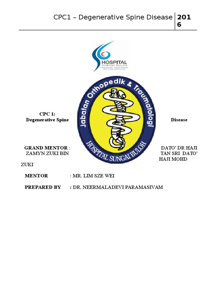 Degenerative Spine Disease | PDF | Vertebral Column | Clinical Medicine