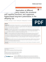 maternal sleep deprivation at different stages of pregnancy impairs the emotional and cognitive functions and suppresses hippocampal long-term potentiation in the offspring rats