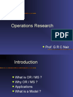 Operations Research: Prof Grcnair