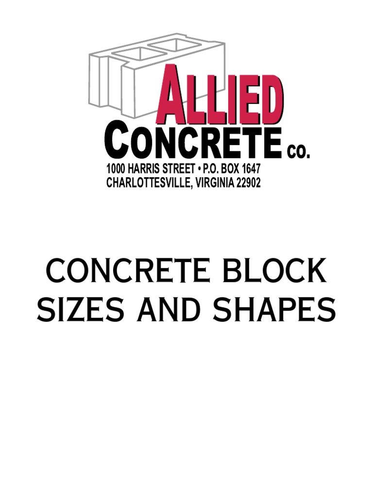 Concrete Block Sizes & Shapes PDF