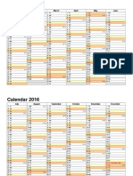 Calendar 2016 Landscape 2 Pages