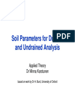 Karstunnen - Soil Parameters for Drained and Undrained Analysis