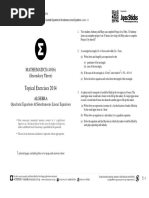 Quadratic Equations and Simultaneous Linear Equations Exercises