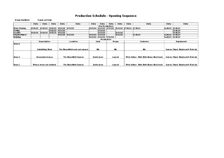 Production Schedule | PDF