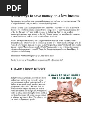 6 Best Ways to Save Money on a Low Income