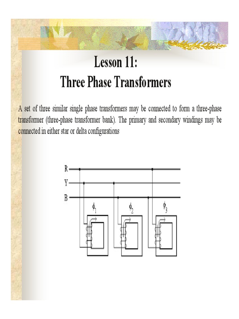 Files/3-Lesson Notes Lec 11 3 Phase Traqnsformers | PDF | Transformer ...