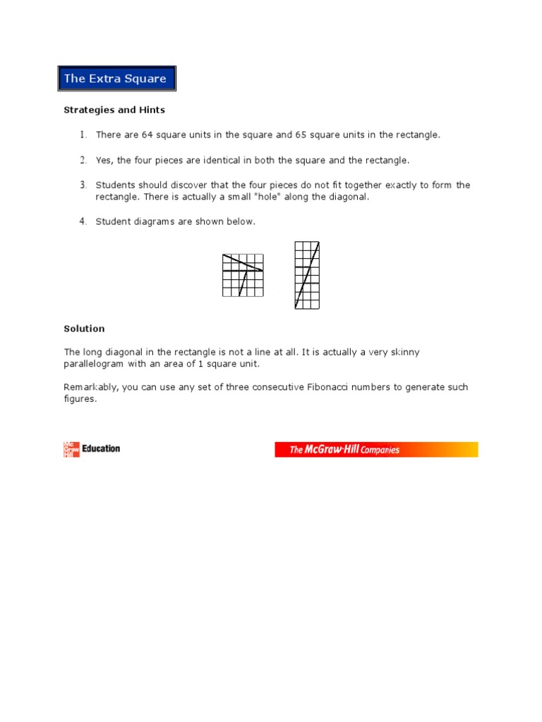 The Extra Square-A Problem in Geometry | PDF