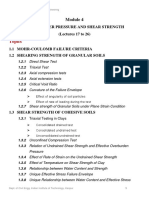 Topics: Pore Water Pressure and Shear Strength (Lectures 17 To 26)