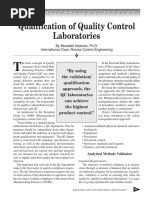 Qualification of Quality Control Laboratories