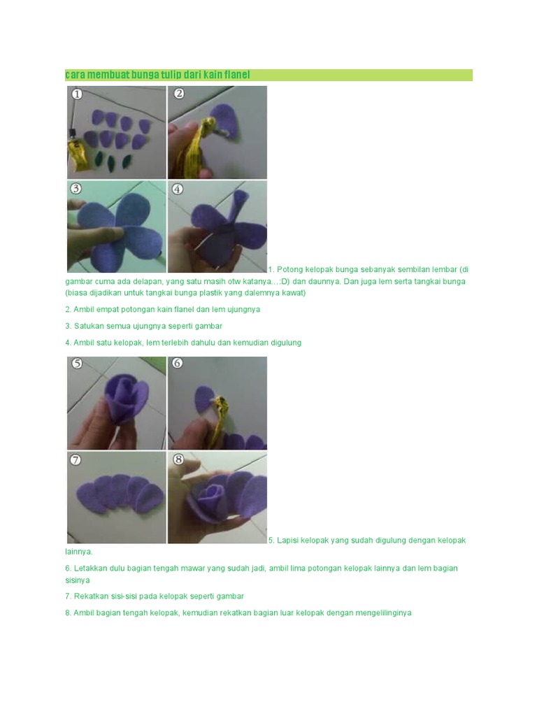Cara  Membuat  Bunga  Tulip  Dari Kain Flanel   Cara  Membuat  Bunga  Tulip  Dari Kain Flanel