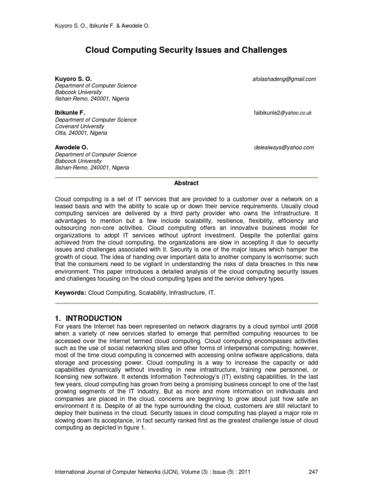 Cloud Computing Security Issues and Challenges | PDF | Platform As A ...